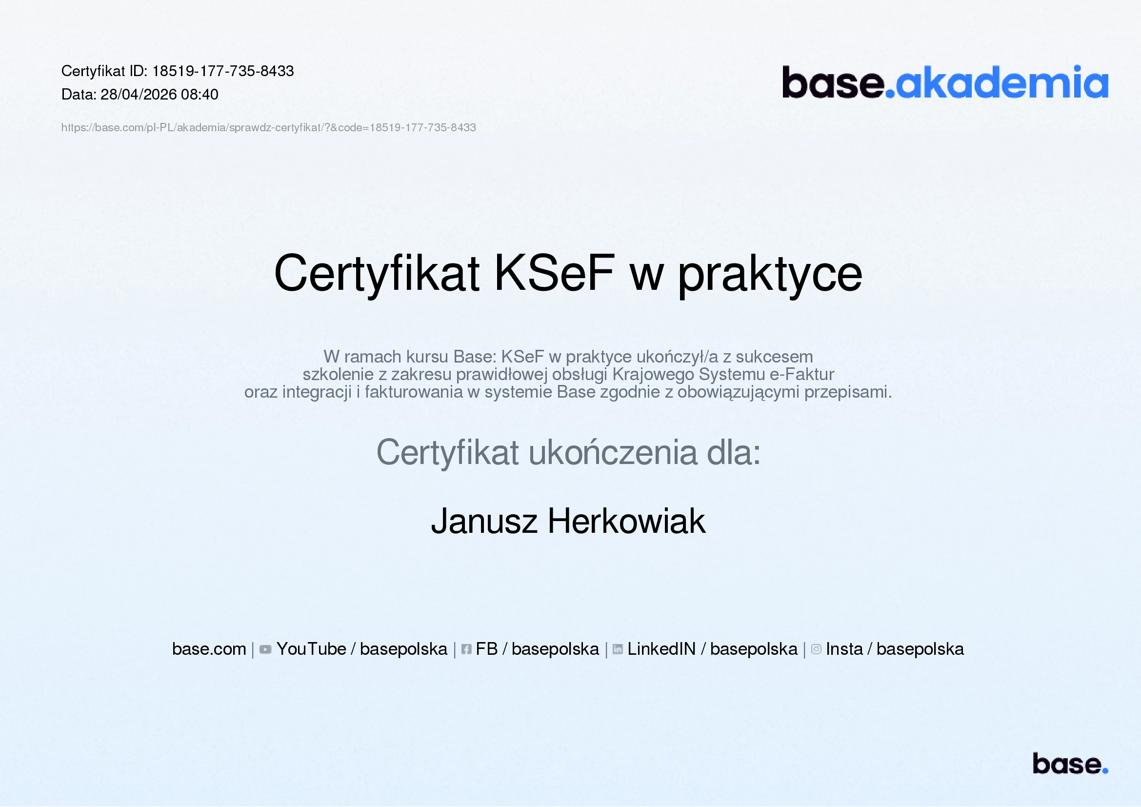 Certyfikat KSeF w praktyce